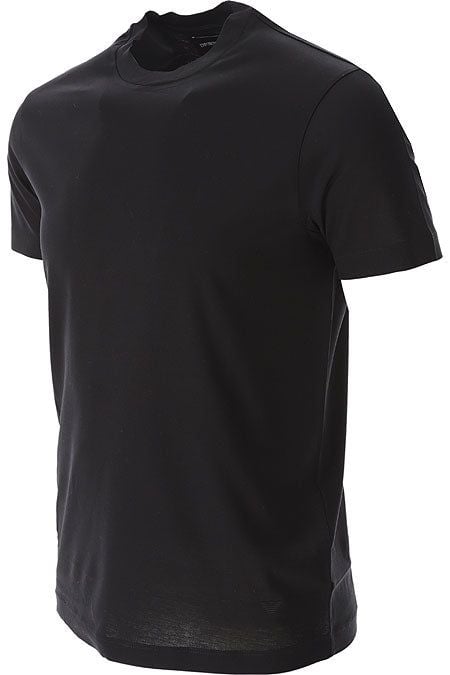 EMPORIO ARMANI  T-Shirt Uomo Emporio Armani in Lyocell e Cotone Nero Hotsell