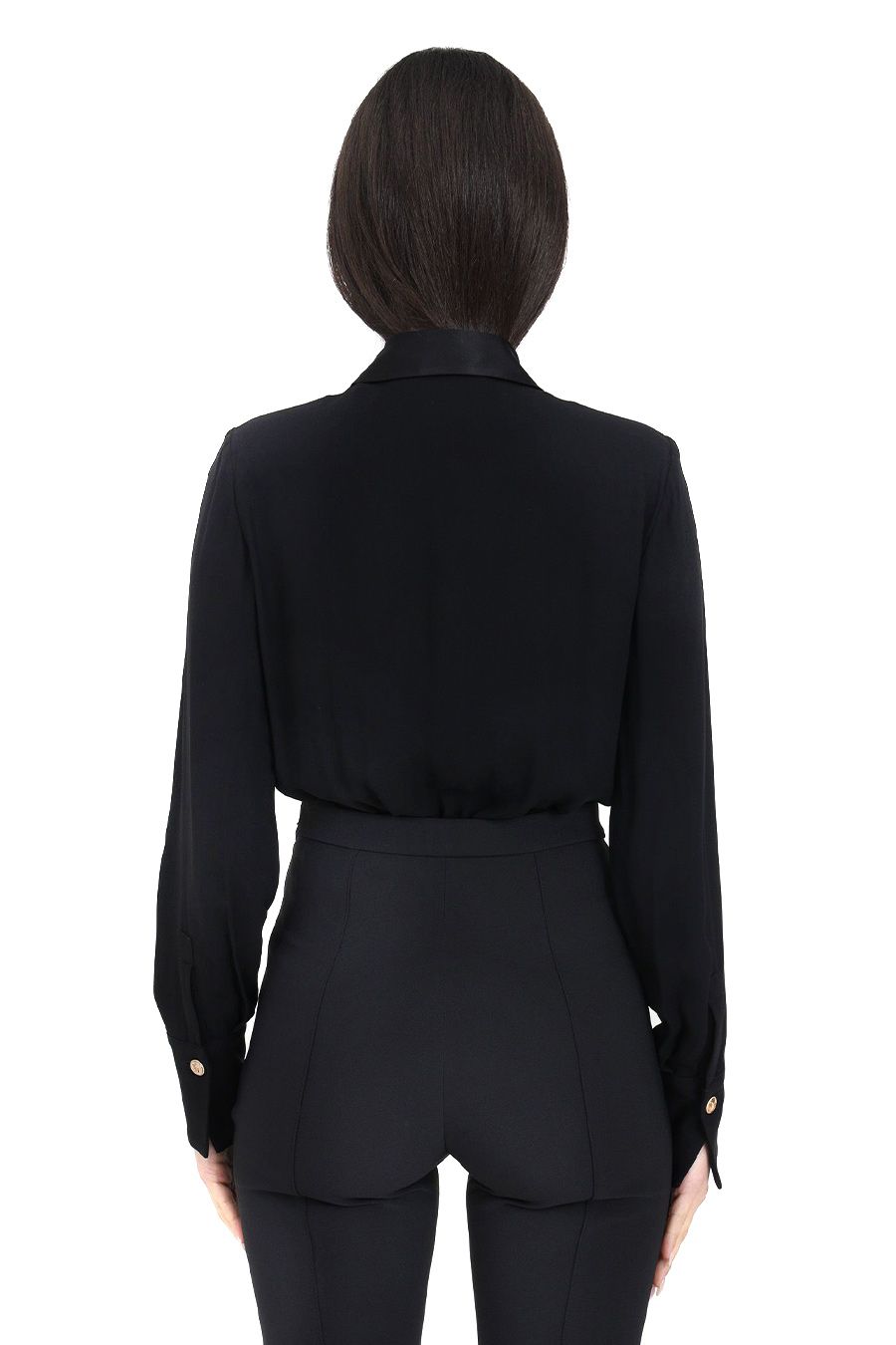 ELISABETTA FRANCHI  Camicia Nera in Viscosa Elisabetta Franchi Donna Saldi Di Fabbrica