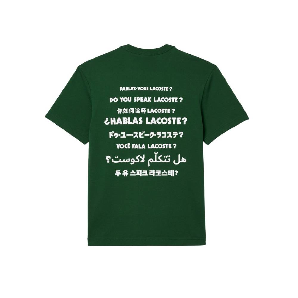 LACOSTE  T-Shirt Lacoste Verde in Cotone - Abbigliamento Casual Uomo Vendite Flash