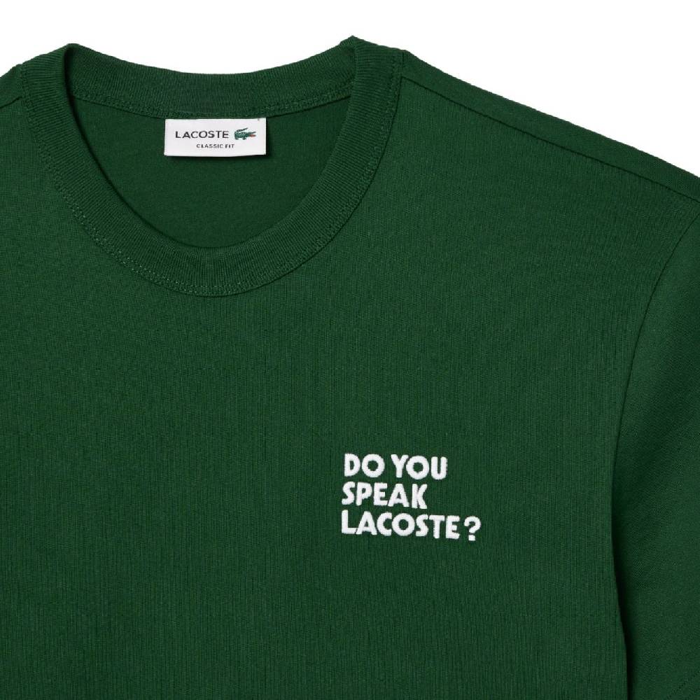 LACOSTE  T-Shirt Lacoste Verde in Cotone - Abbigliamento Casual Uomo Vendite Flash