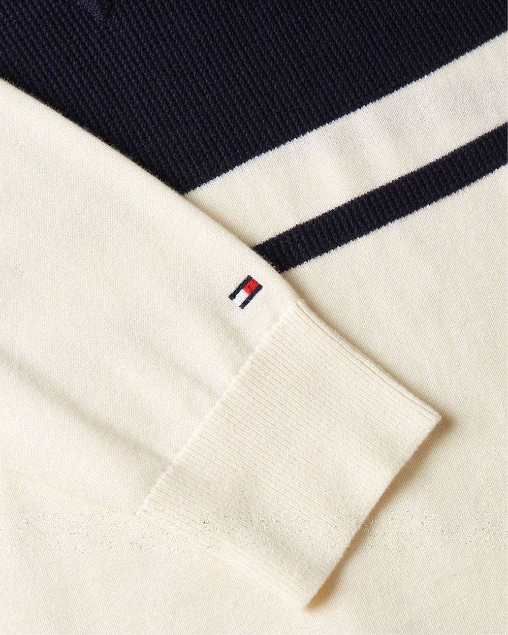 TOMMY HILFIGER  Felpa di Cotone Crema da Uomo Tommy Hilfiger In Saldo