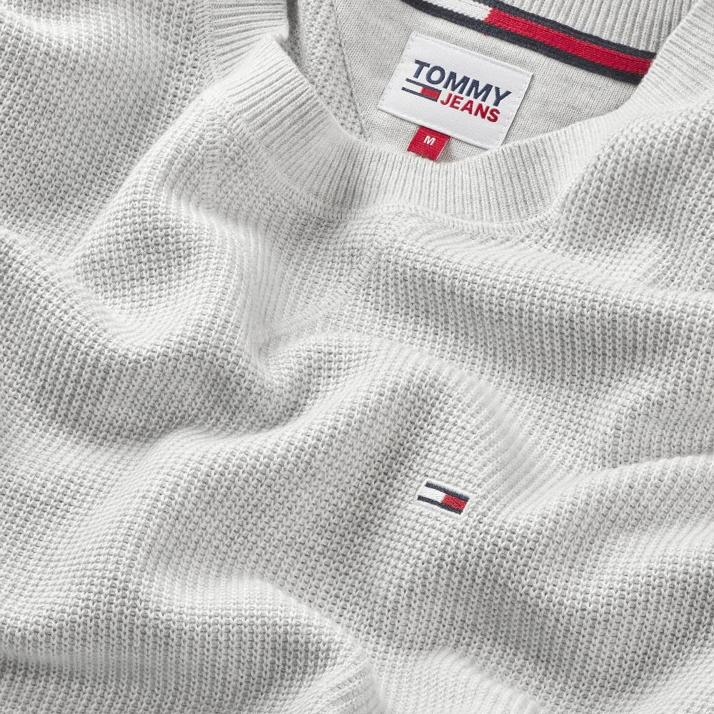 TOMMY JEANS  Felpa Grigia di Cotone Tommy Jeans Uomo Qualità Garantita