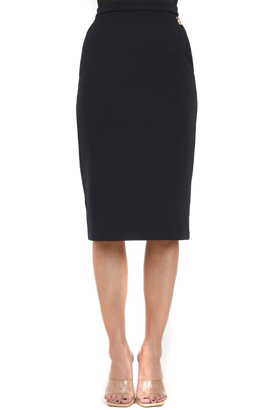 ELISABETTA FRANCHI  Gonna Nera in Poliestere Elisabetta Franchi da Donna Only for today