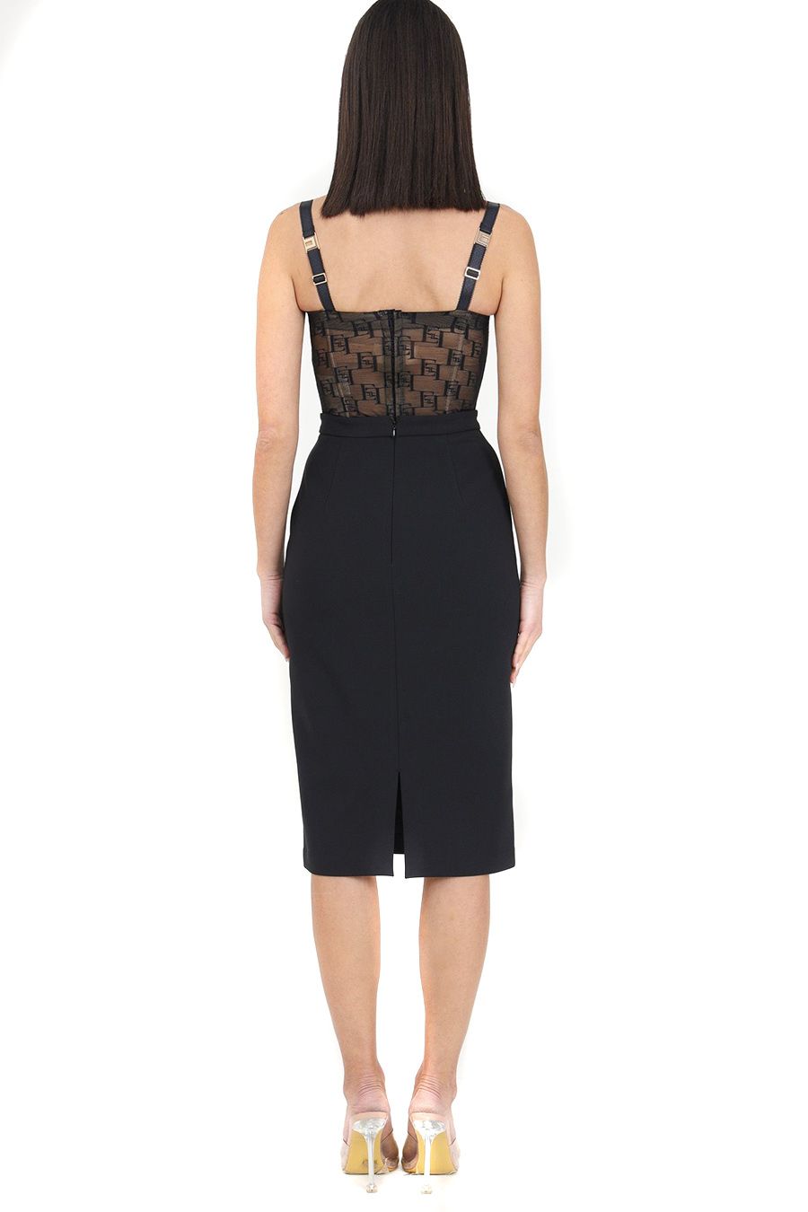 ELISABETTA FRANCHI  Gonna Nera in Poliestere Elisabetta Franchi da Donna Only for today