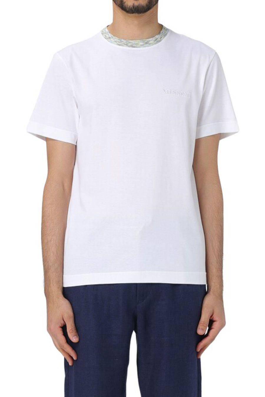 MISSONI  T-Shirt Bianca in Cotone Missoni Uomo UC22SL01-BJ0002-AS01BF Hotsell