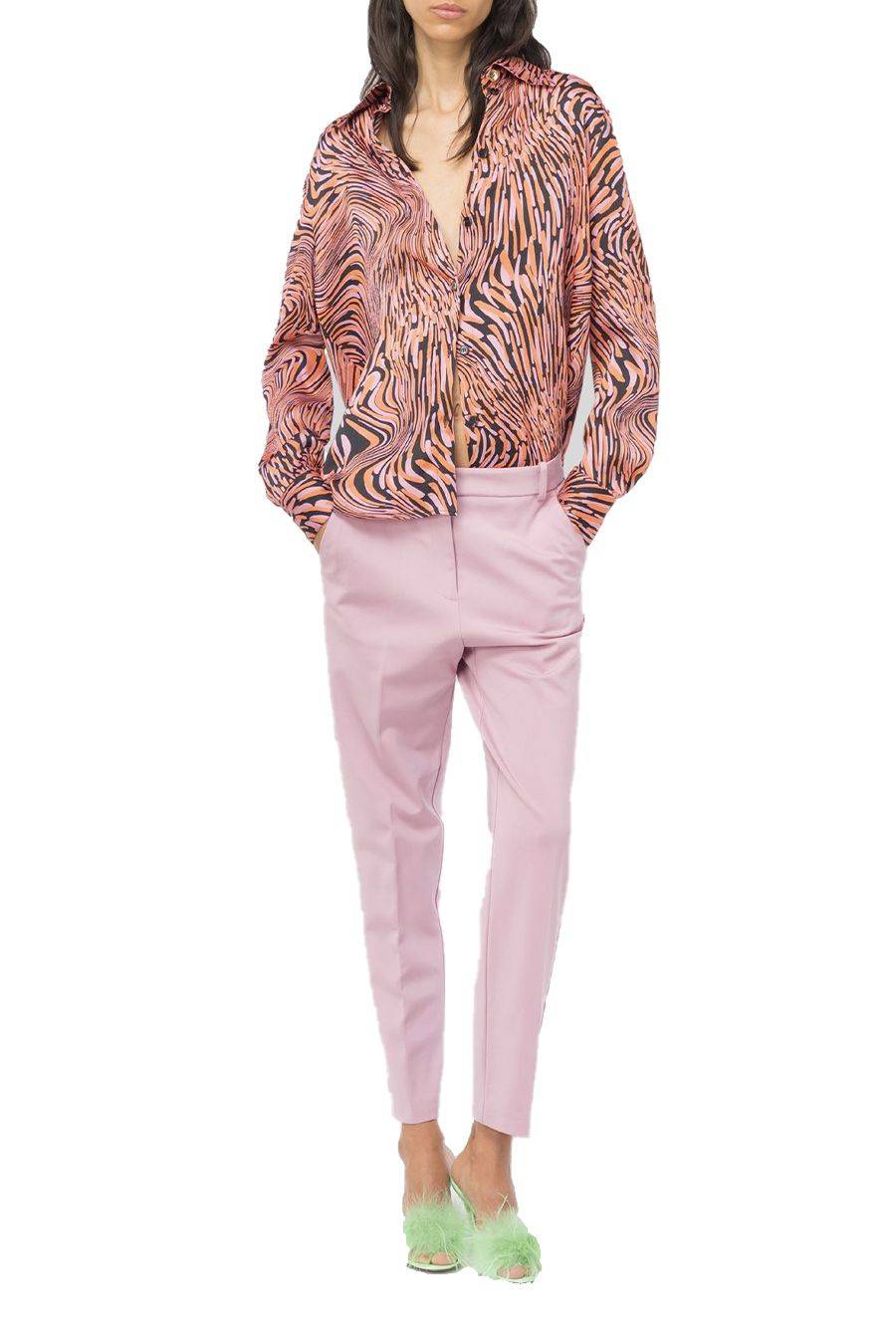 PINKO  Pantaloni Elasticizzati PINKO in Viscosa Rosa per Donna Vendita Economica