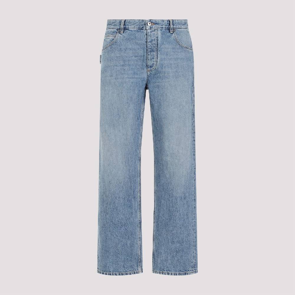 BOTTEGA VENETA  Jeans Dritti in Cotone Blu Medio Uomo Bottega Veneta Vendite Flash