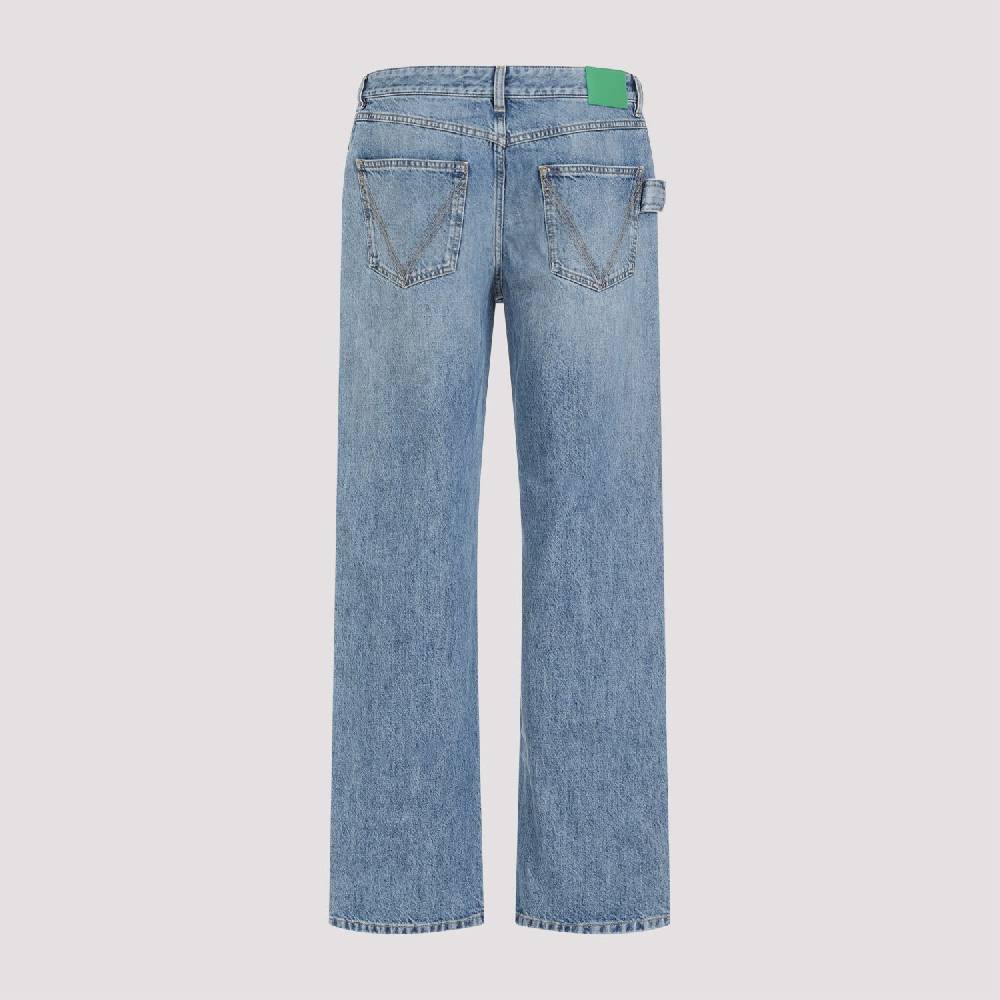 BOTTEGA VENETA  Jeans Dritti in Cotone Blu Medio Uomo Bottega Veneta Vendite Flash