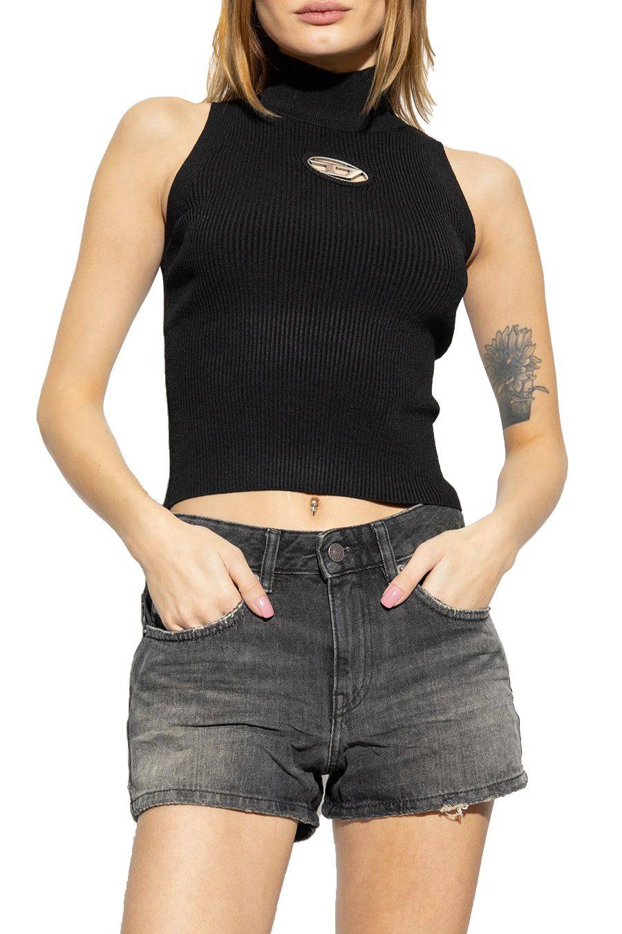 DIESEL  Top Nero in Cotone Diesel da Donna - A13020 0DLAX9XX 2025