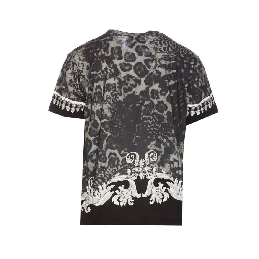 VERSACE JEANS COUTURE  T-Shirt Nera in Cotone Versace Jeans Couture Uomo Promozione