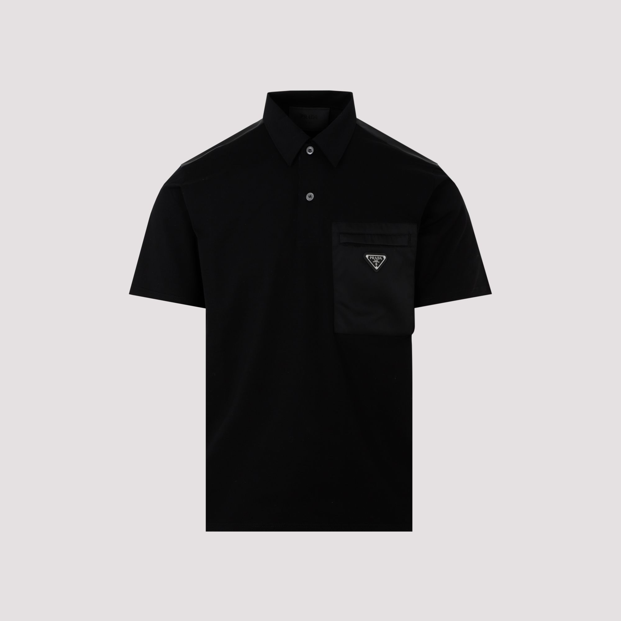 PRADA  Polo Prada in Cotone Nero - Colletto Classico & Logo Negozi Online