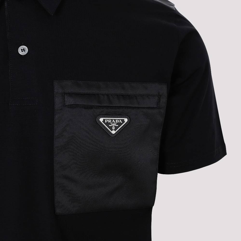 PRADA  Polo Prada in Cotone Nero - Colletto Classico & Logo Negozi Online