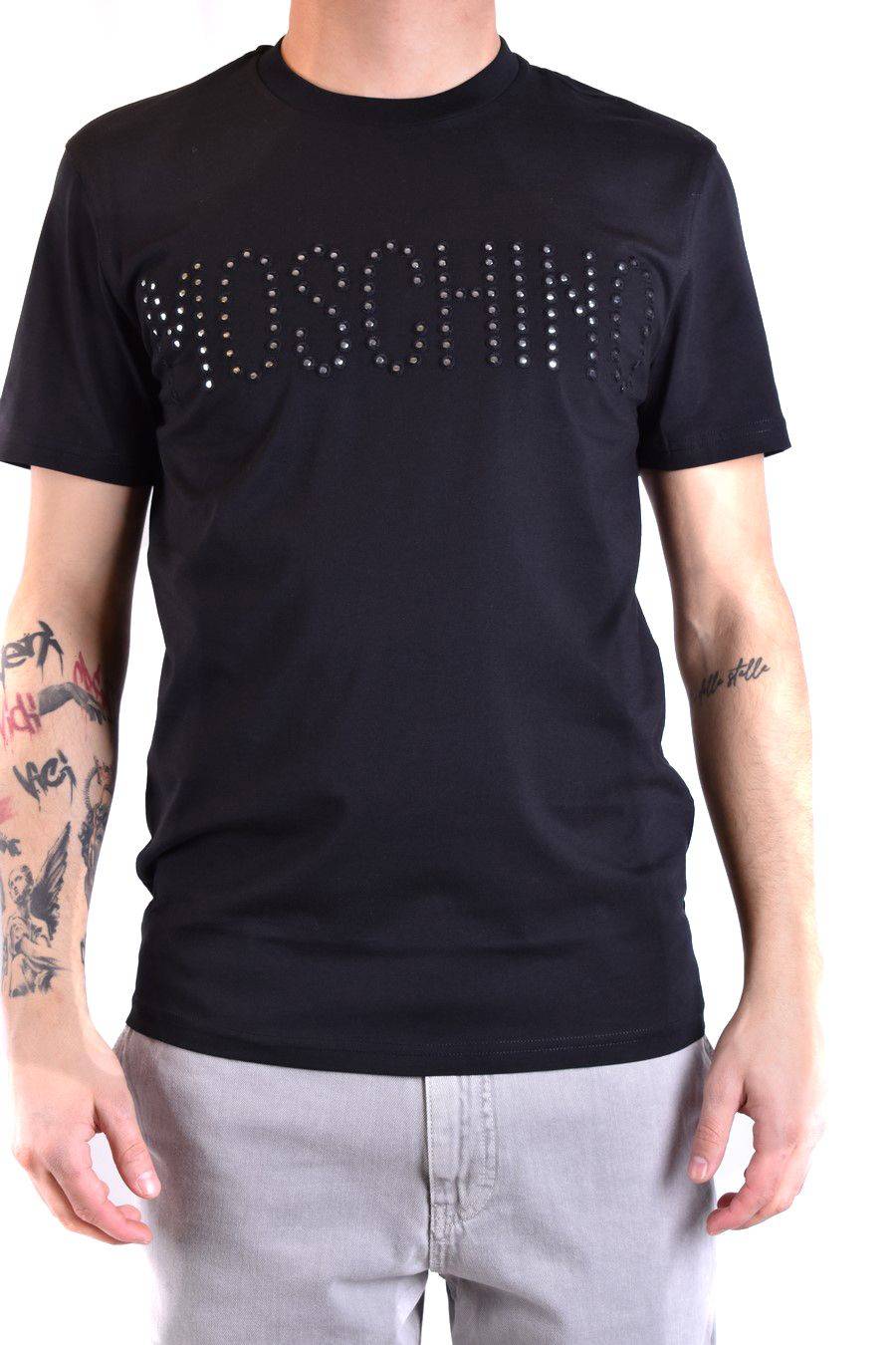 MOSCHINO  T-Shirt Classica in Cotone Nero Moschino Uomo Offerta