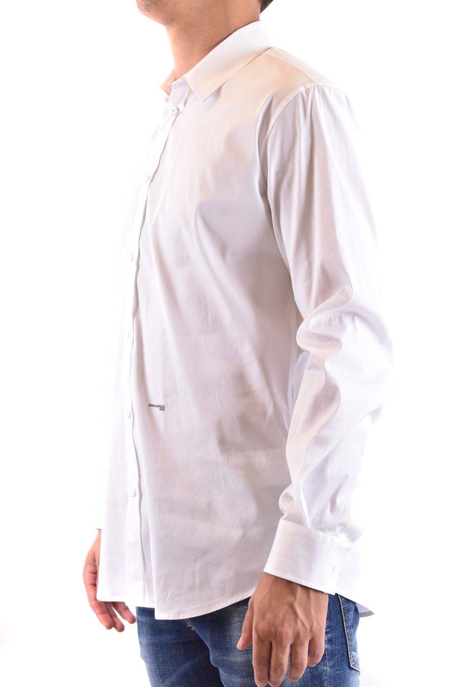 DSQUARED2  Camicia Classica Uomo DSQUARED2 Cotone Bianco Saldi Di Fabbrica