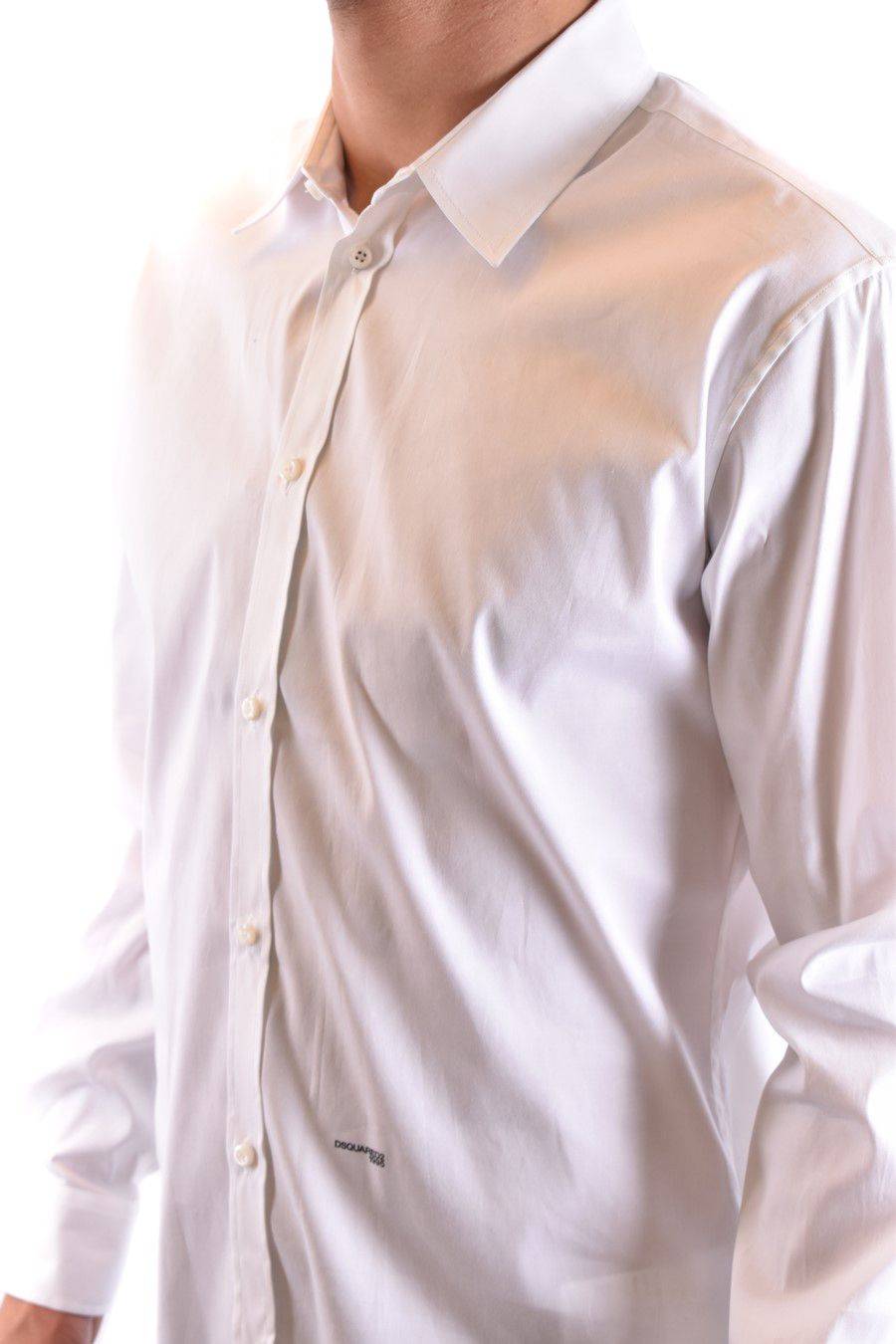 DSQUARED2  Camicia Classica Uomo DSQUARED2 Cotone Bianco Saldi Di Fabbrica