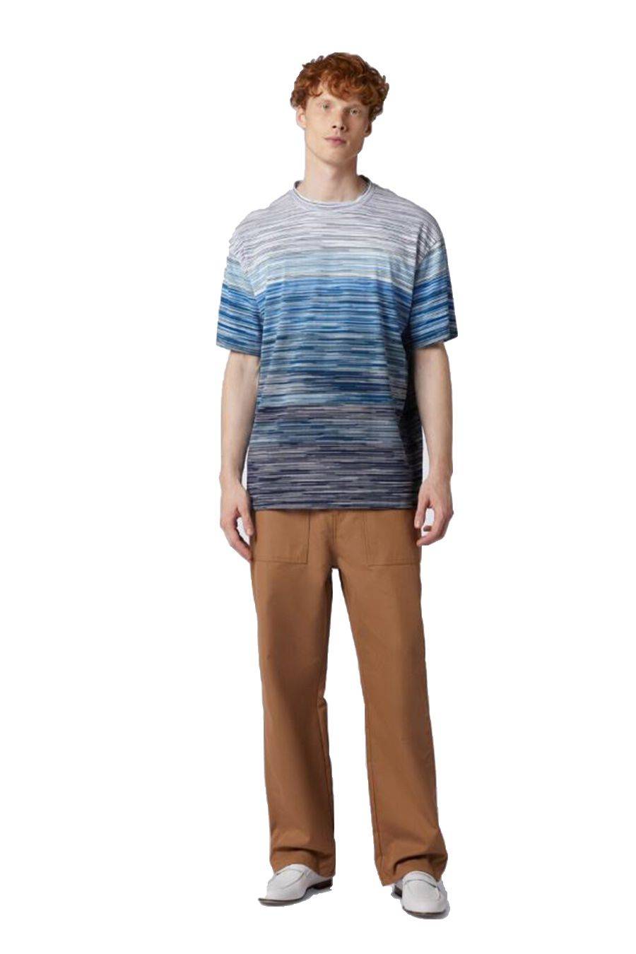 MISSONI  T-Shirt Cotone Blu Uomo Missoni Italy