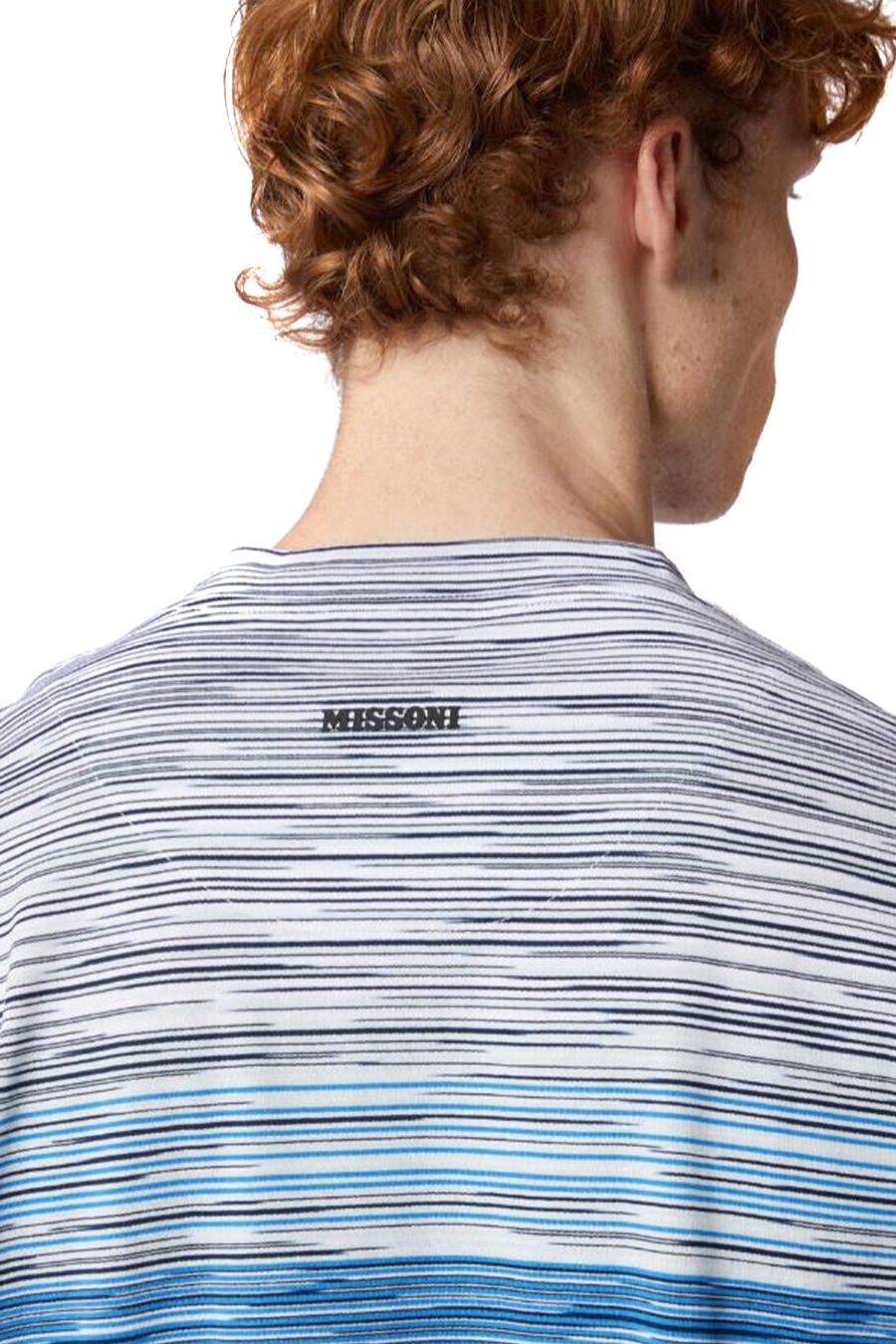 MISSONI  T-Shirt Cotone Blu Uomo Missoni Italy