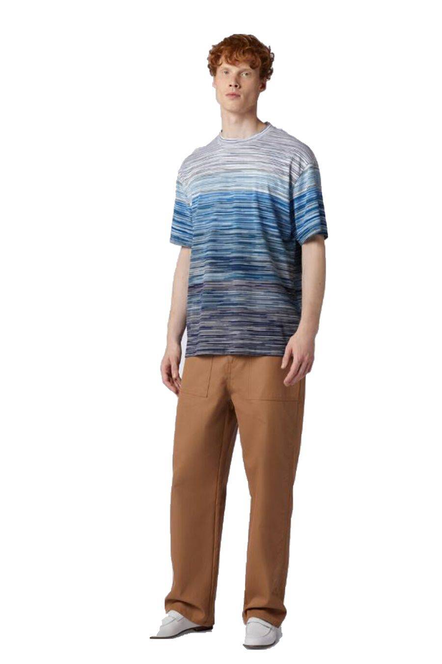 MISSONI  T-Shirt Cotone Blu Uomo Missoni Italy