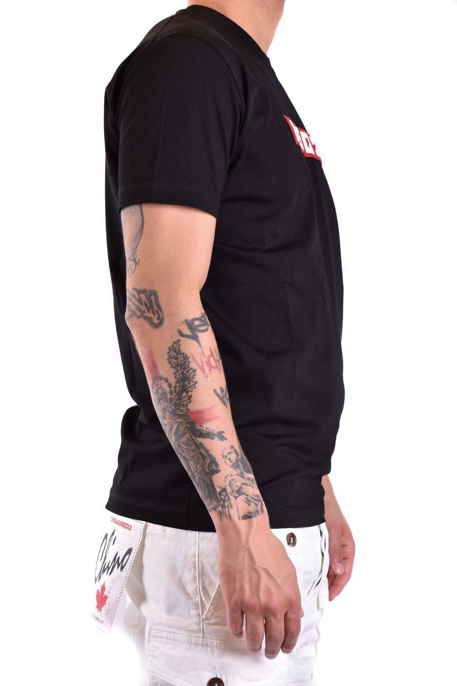 DSQUARED2  T-Shirt Nera in Cotone DSQUARED2 S74GD1223 Qualità