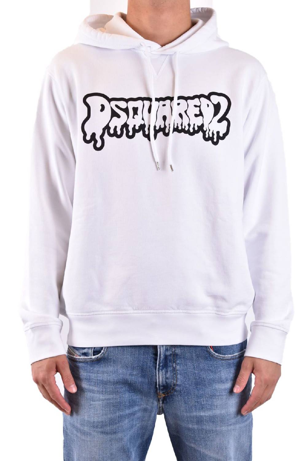 DSQUARED2  Felpa di Cotone Bianca da Uomo DSQUARED2 S74GU0754 Vendita