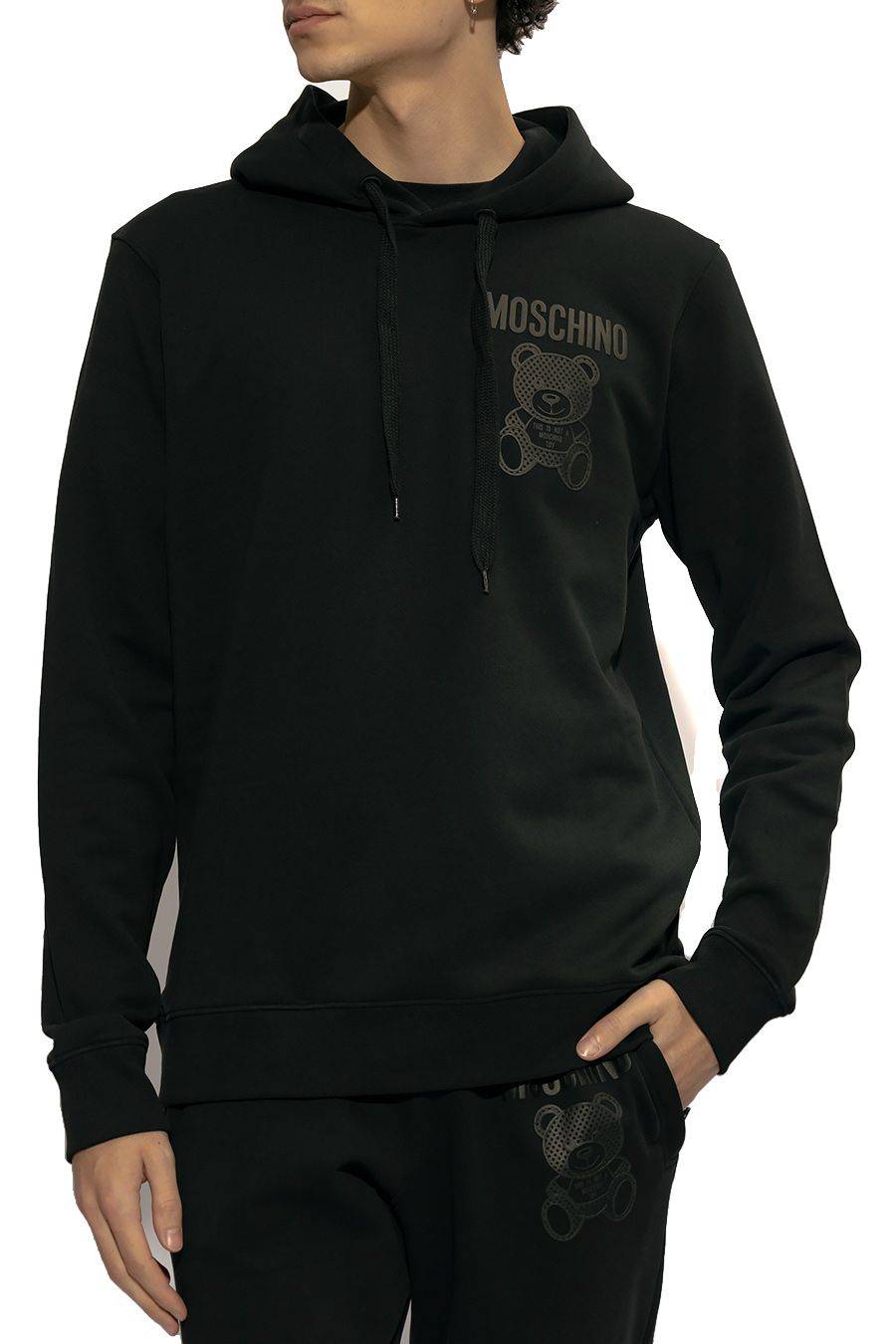 MOSCHINO  Felpa di Cotone Nero Uomo Moschino V1727 Promozione
