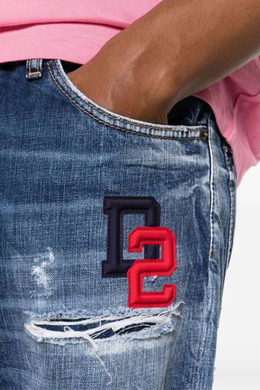 DSQUARED2  Jeans Blu Uomo DSQUARED2 Tessuto Misto Poliestere Cotone Pezzi Unici