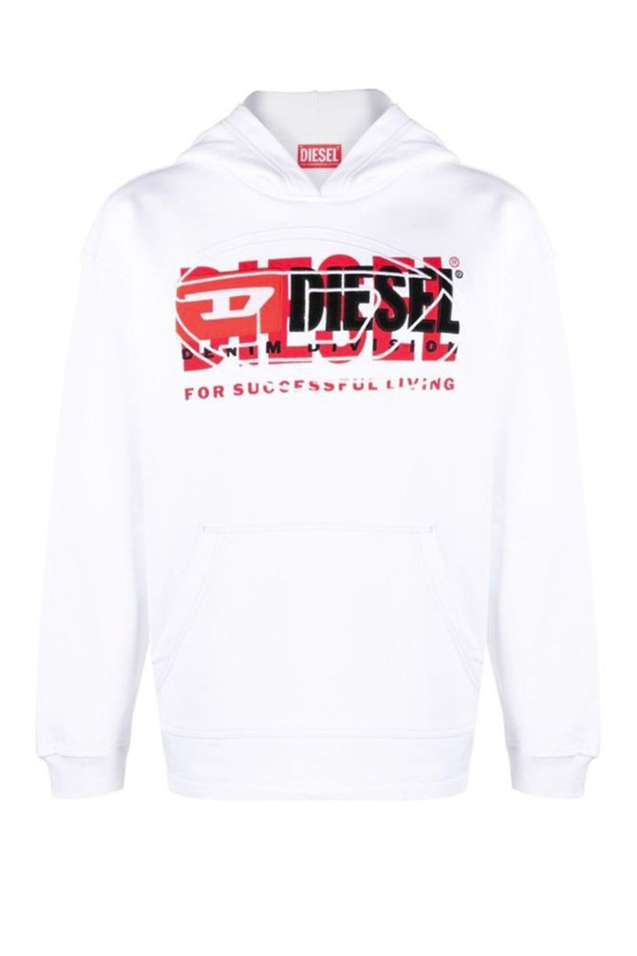 DIESEL  Felpa di Cotone Bianca Uomo DIESEL A12153 0IAJH100