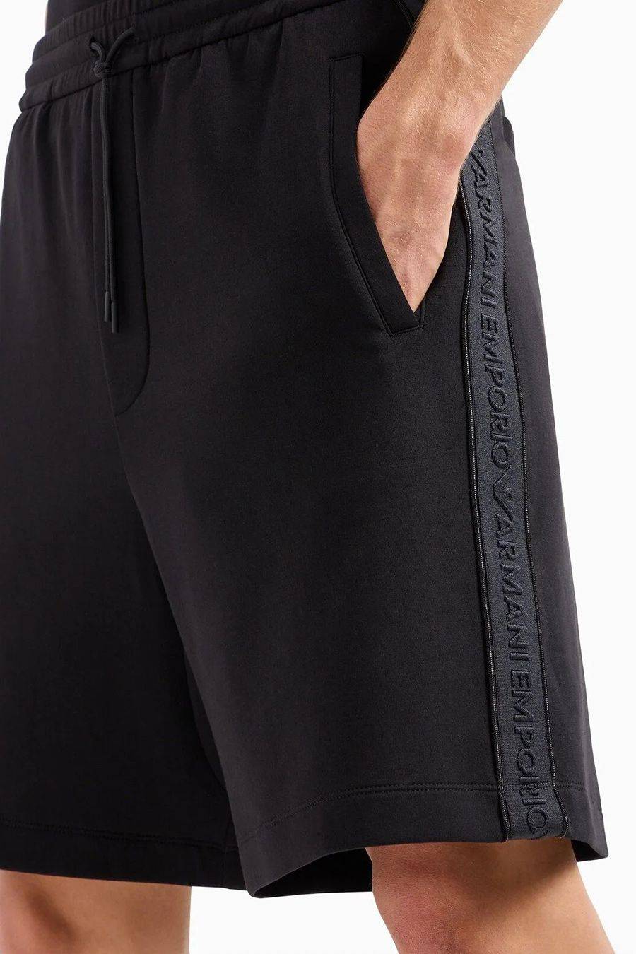 EMPORIO ARMANI  Pantaloni Stretch Cotone Emporio Armani Uomo - Nero Offerta San Valentino