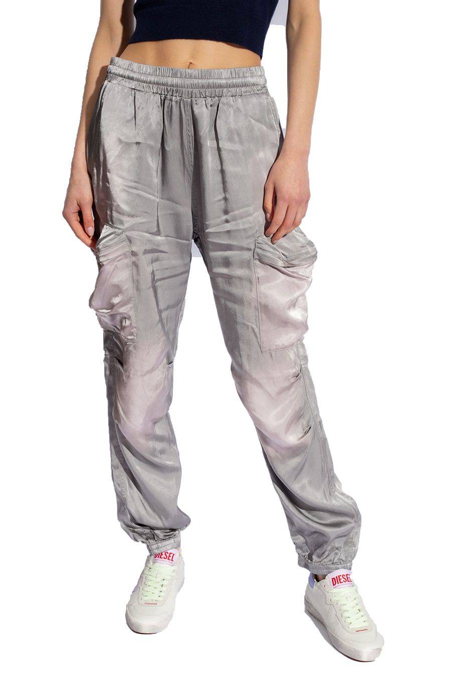 DIESEL  Pantaloni Donna Diesel Argento in Poliestere A12841 Offerta temporanea