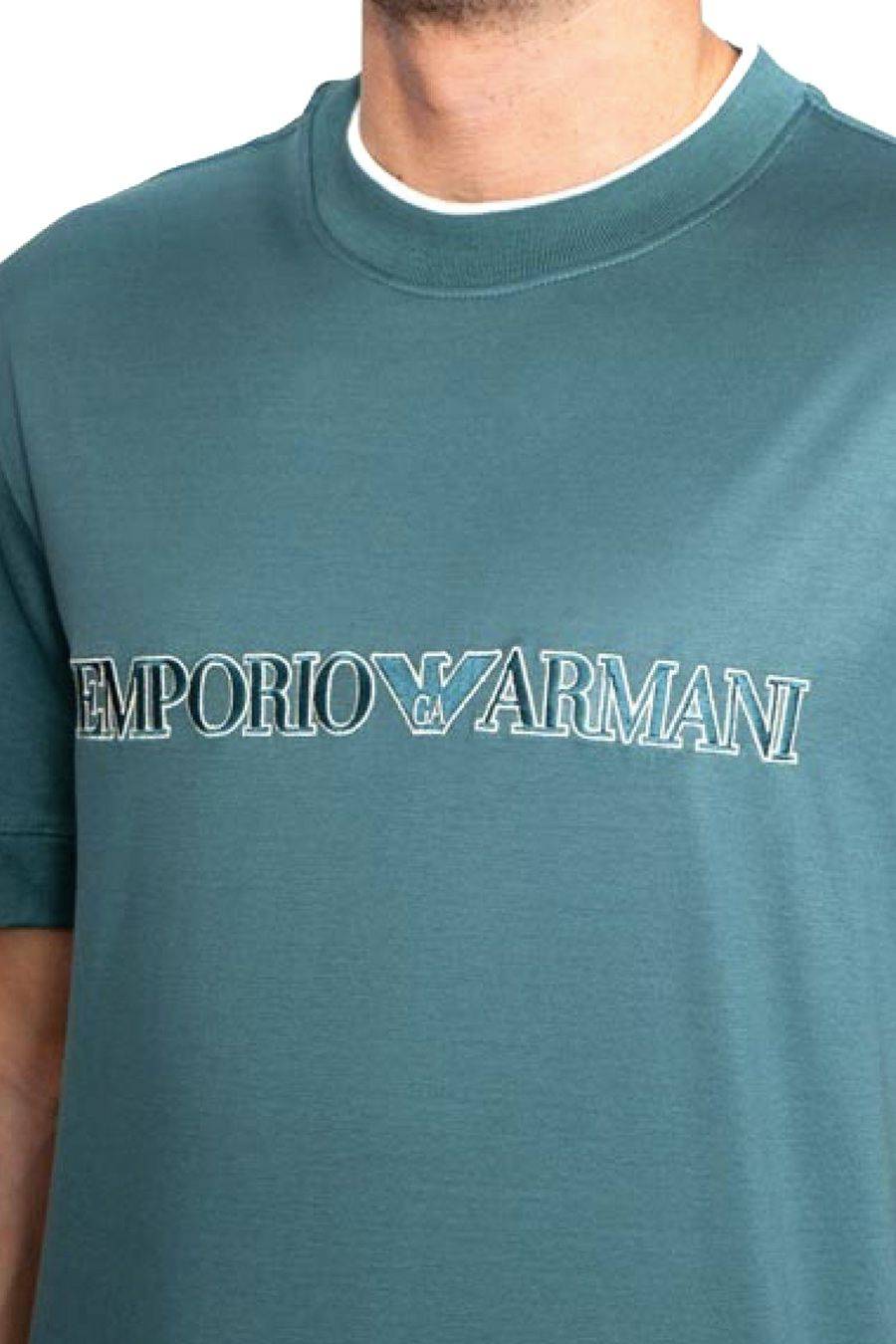 EMPORIO ARMANI  T-Shirt Emporio Armani Cotone Azzurro Cielo Nuovi prodotti