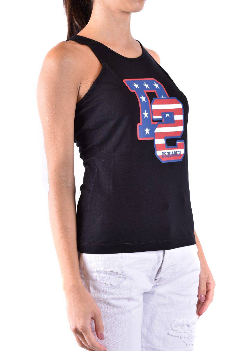DSQUARED2  Top in Cotone Nero DSQUARED2 da Donna Offerte speciali