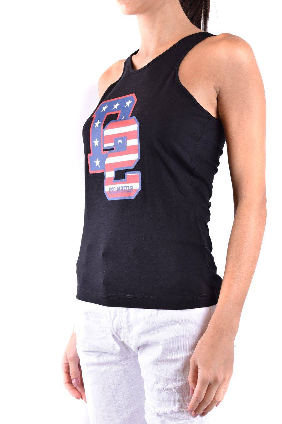 DSQUARED2  Top in Cotone Nero DSQUARED2 da Donna Offerte speciali
