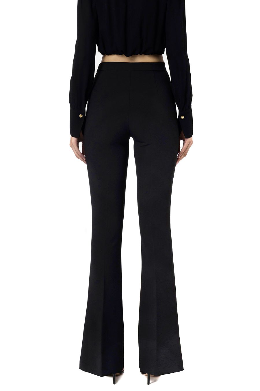 ELISABETTA FRANCHI  Pantaloni Neri Donna Elisabetta Franchi - Mix di Poliestere Offerta settimanale