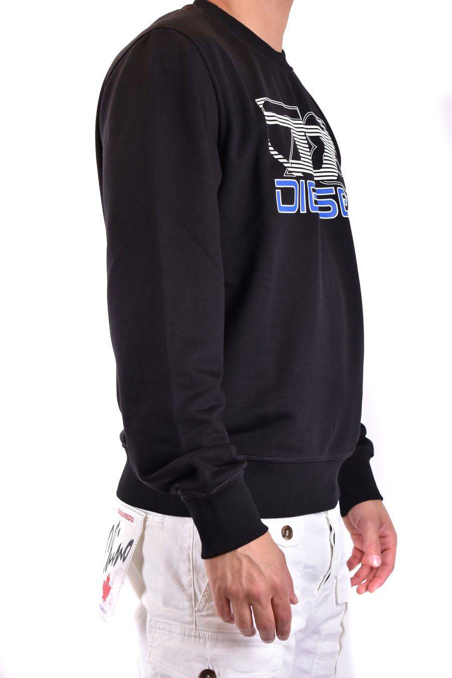 DIESEL  Felpa di Cotone Nera Uomo DIESEL A12508 Rilascio limitato