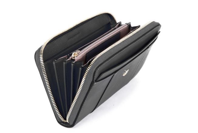 PIQUADRO  Portafoglio Donna in Pelle Nero PIQUADRO - Accessorio Elegante Ultimi tre giorni
