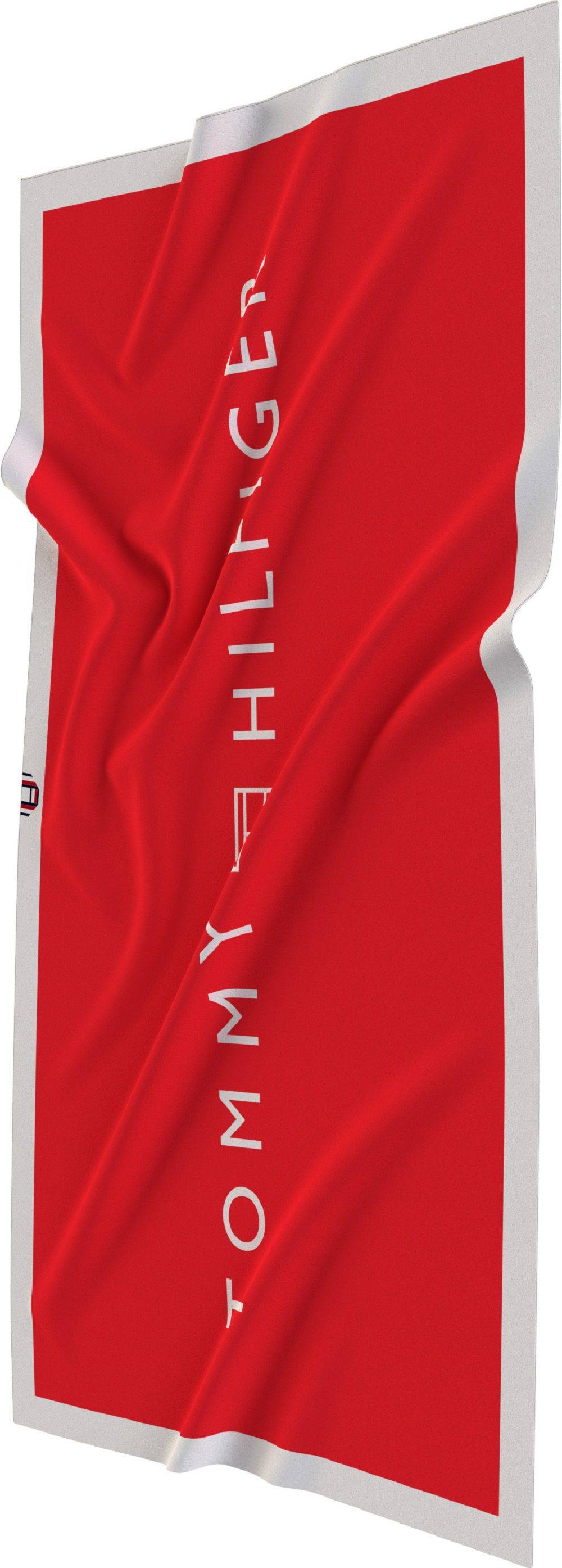 TOMMY HILFIGER  Telo Mare Rosso in Cotone Tommy Hilfiger ACQUISTA ORA