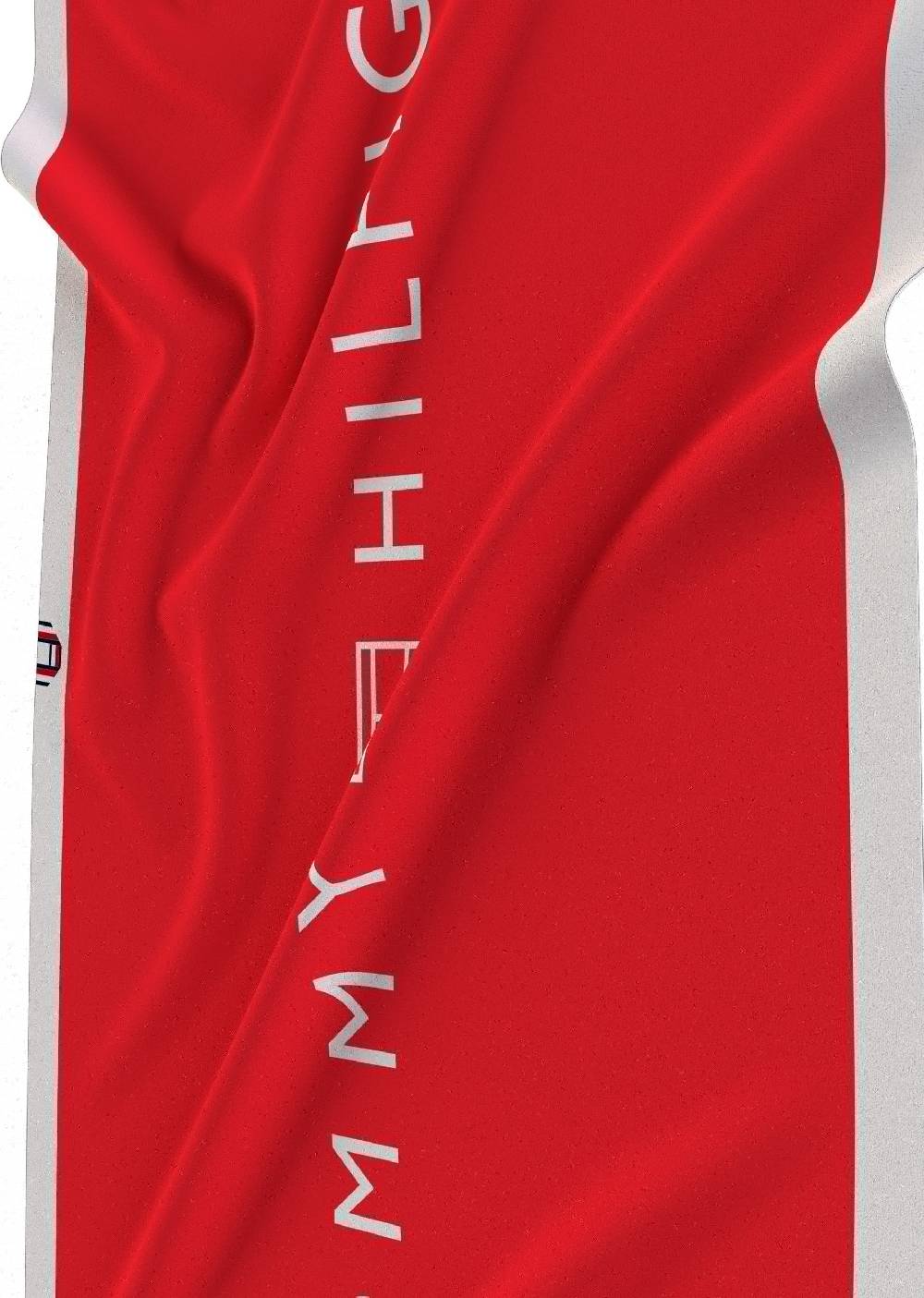TOMMY HILFIGER  Telo Mare Rosso in Cotone Tommy Hilfiger ACQUISTA ORA