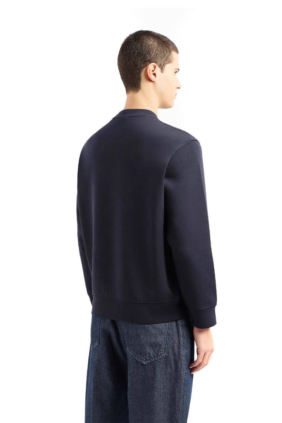 EMPORIO ARMANI  Felpa da Uomo Emporio Armani in Cotone Misto Azzurro Cielo Fino al 60% di sconto