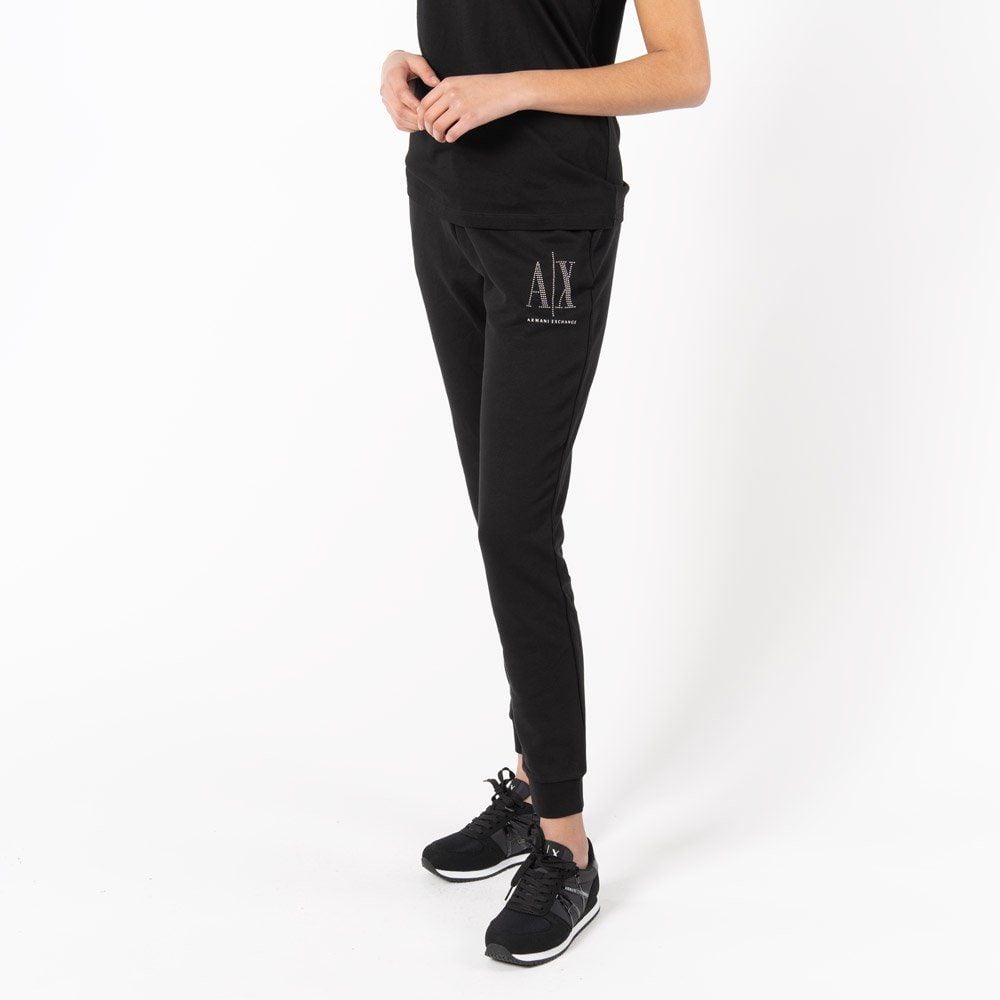 ARMANI EXCHANGE  Pantaloni Neri in Cotone Armani Exchange Donna Trasporto libero internazionale