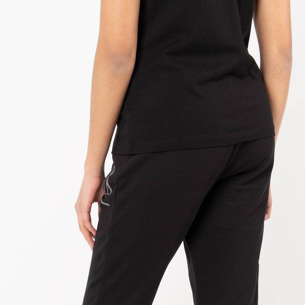ARMANI EXCHANGE  Pantaloni Neri in Cotone Armani Exchange Donna Trasporto libero internazionale