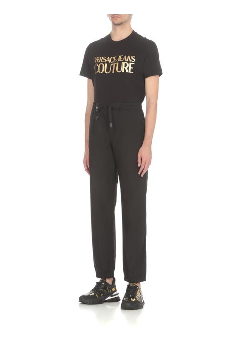 VERSACE JEANS COUTURE  Pantaloni Uomo Versace Jeans Couture in Cotone Nero Esporta salva