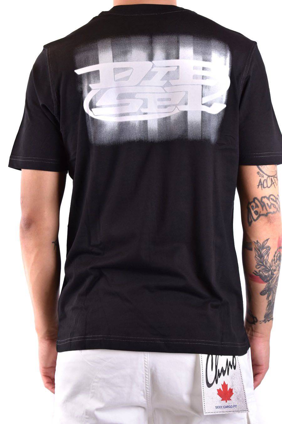 DIESEL  Maglietta Cotone Nero Uomo Diesel A12271 Black Friday Prezzi