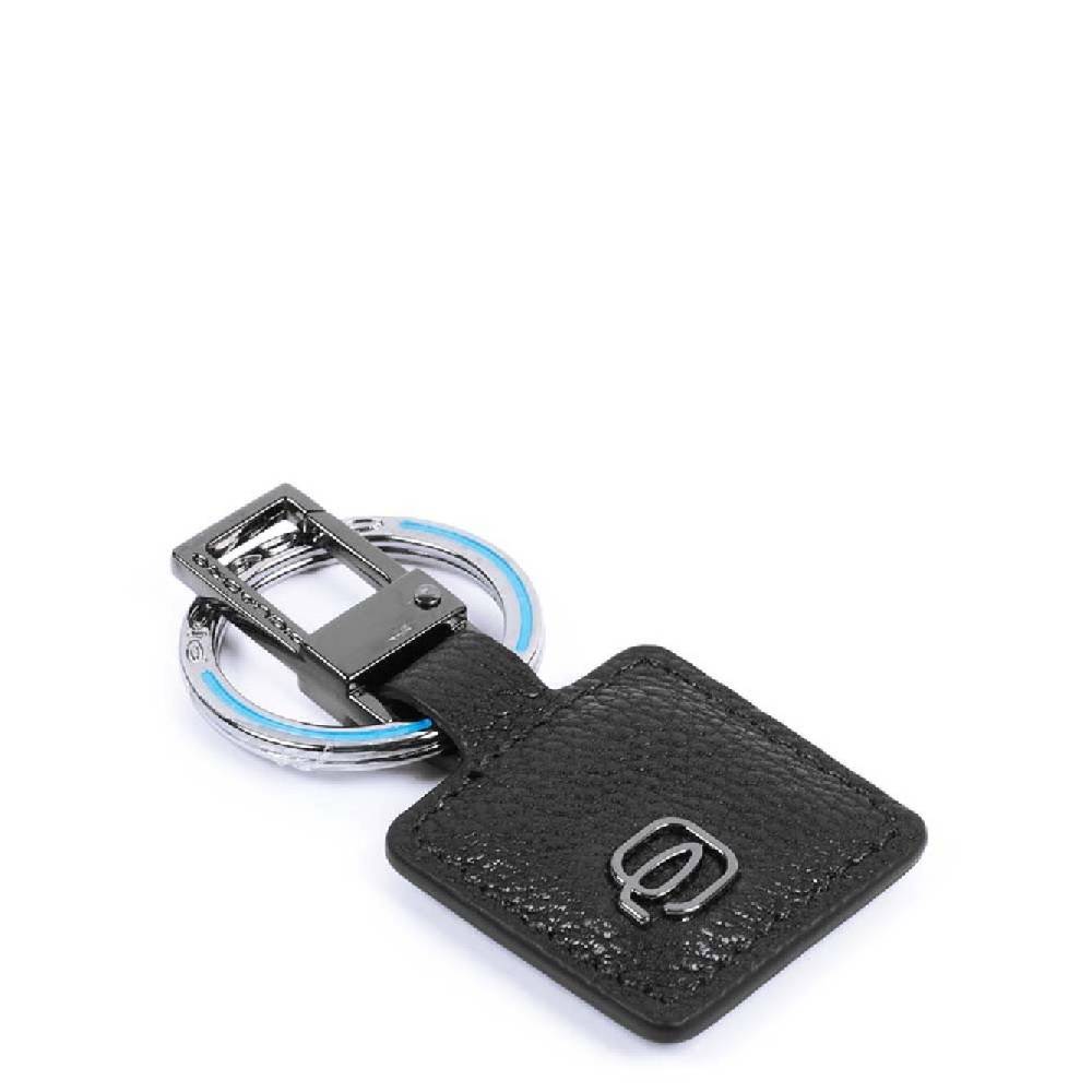 PIQUADRO  Portachiavi in Pelle Nera PIQUADRO - Accessorio Uomo con Moschettone 50% di sconto per tempo limitato
