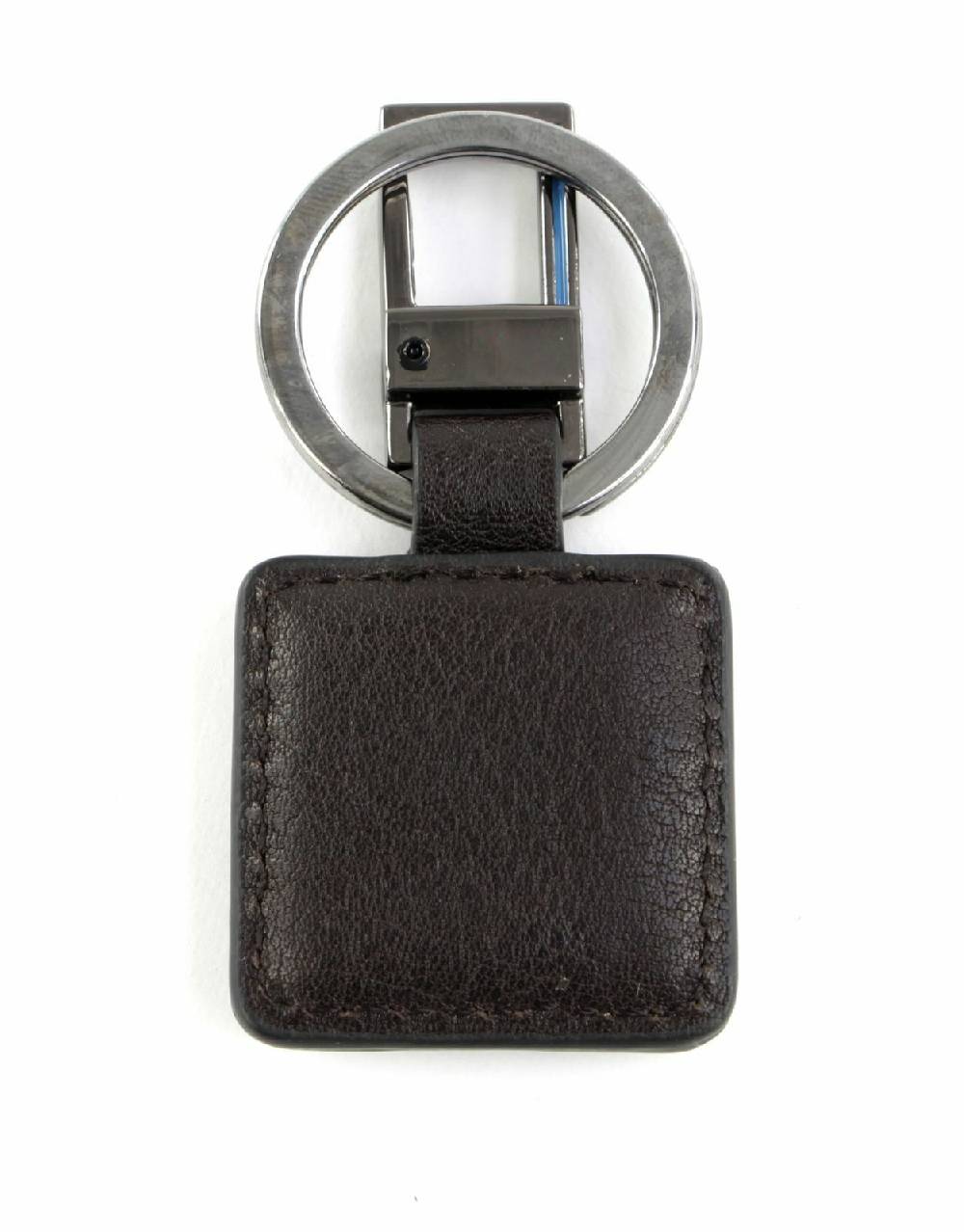 PIQUADRO  Portachiavi in Pelle Nera PIQUADRO - Accessorio Uomo con Moschettone 50% di sconto per tempo limitato