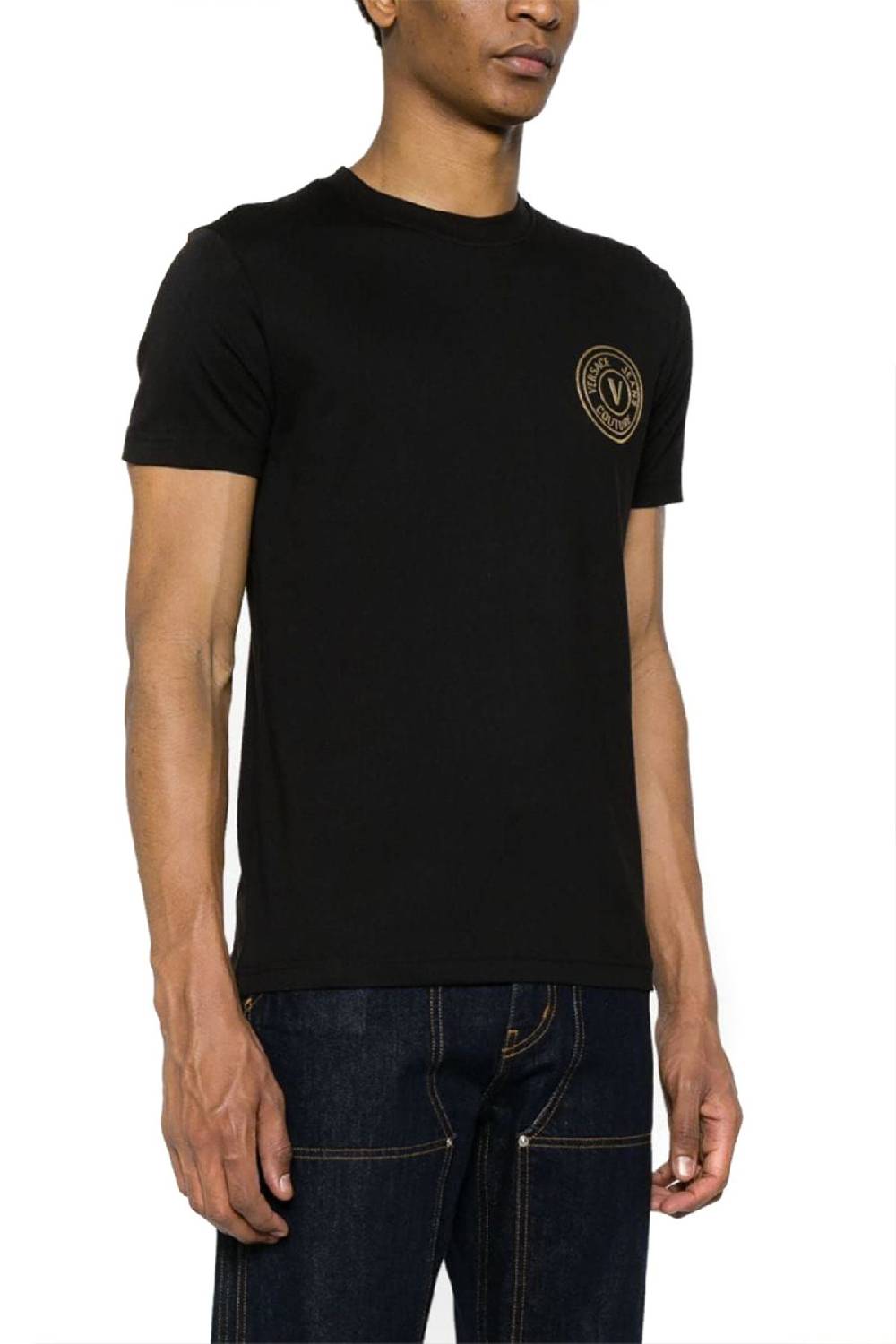 VERSACE JEANS COUTURE  T-Shirt in Cotone Nero Versace Jeans Couture Uomo Sconti questo mese