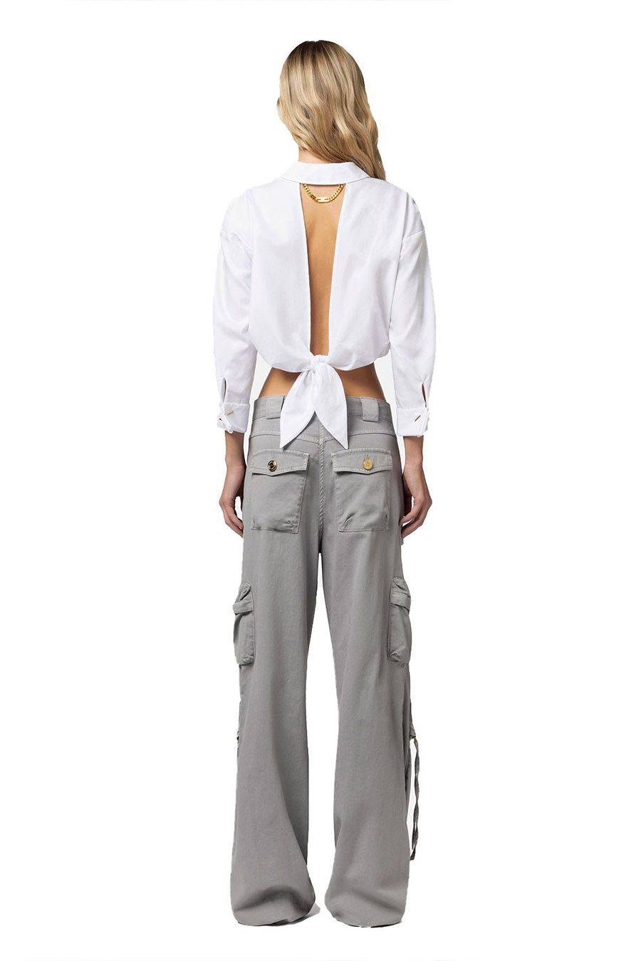 ELISABETTA FRANCHI  Camicia Bianca in Cotone di Elisabetta Franchi per Donna Italy