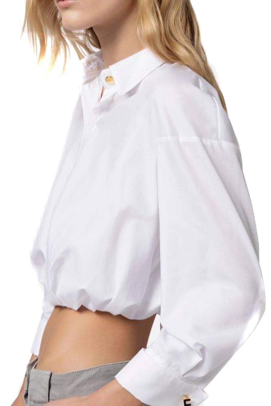 ELISABETTA FRANCHI  Camicia Bianca in Cotone di Elisabetta Franchi per Donna Italy