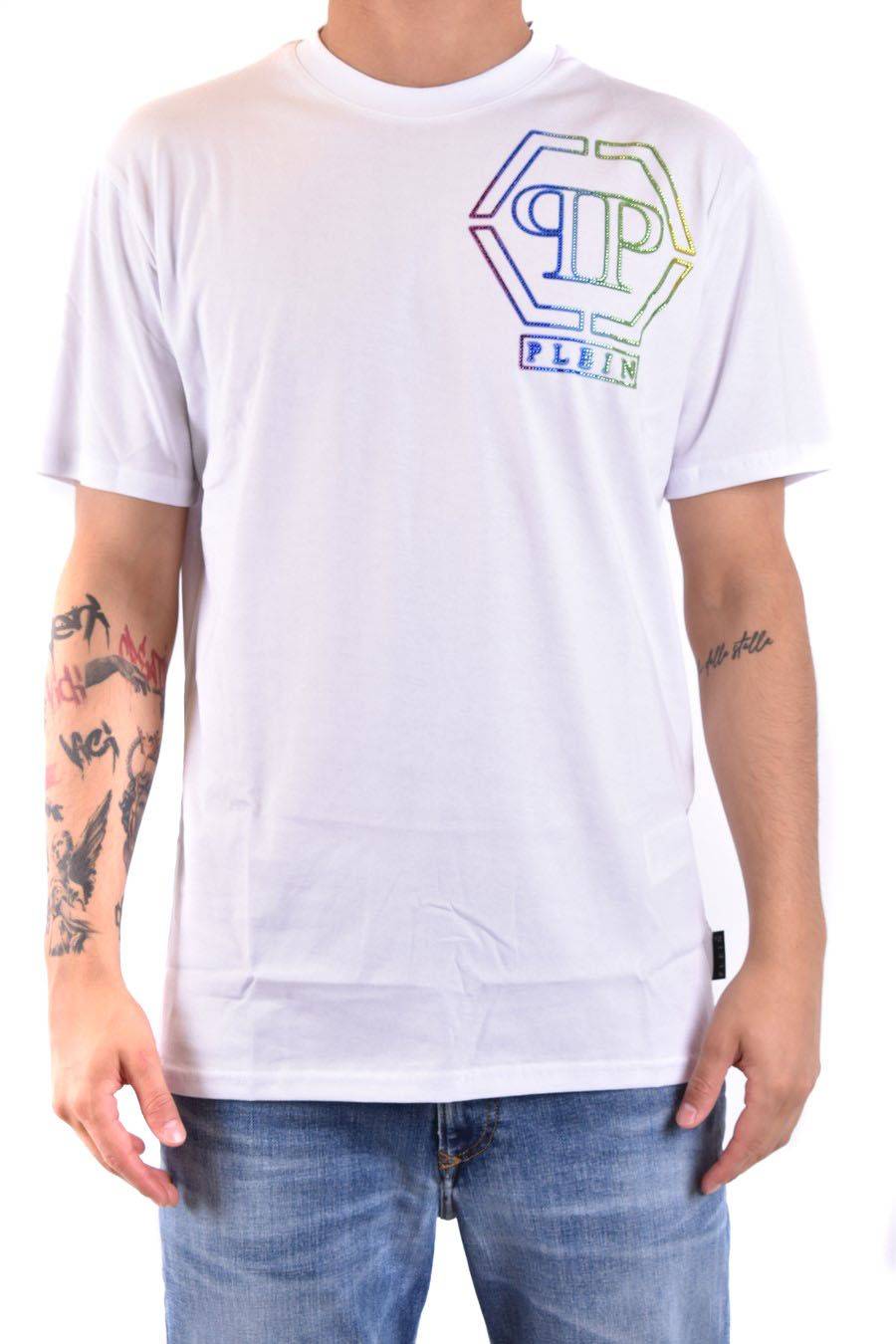 PHILIPP PLEIN  T-Shirt Bianca in Cotone Philipp Plein Uomo Promozione