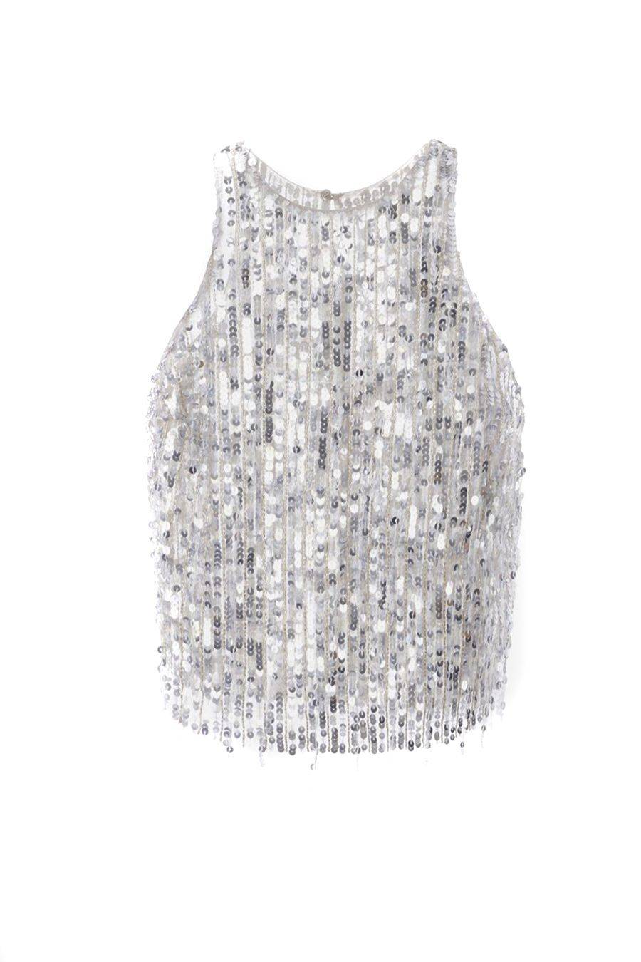 ELISABETTA FRANCHI  Blusa Argento Elisabetta Franchi - Top Poliestere Donna 100%