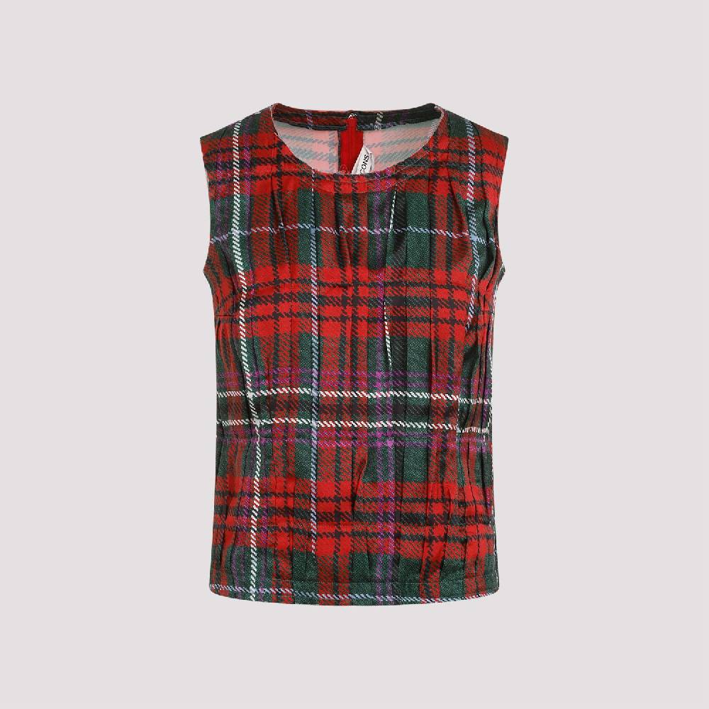 COMME DES GARÇONS  Top Senza Maniche Pieghe Tartan Comme Des Garçons Shopping Online